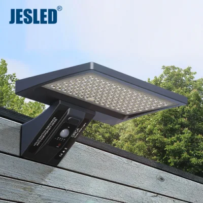 Jesled 3CCT 高輝度 104LED PIR モーションセンサー LED セキュリティウォールランプ屋外庭園照明統合ソーラーライト リモコン付き